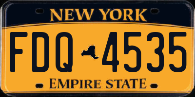 NY license plate FDQ4535