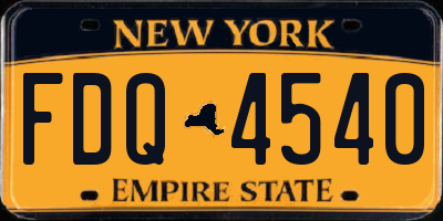NY license plate FDQ4540