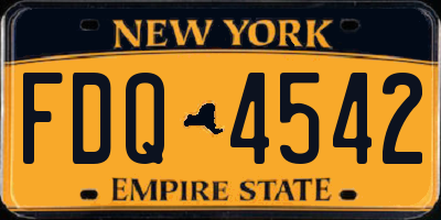 NY license plate FDQ4542