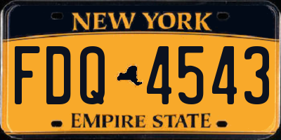 NY license plate FDQ4543