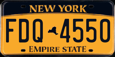 NY license plate FDQ4550