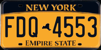 NY license plate FDQ4553
