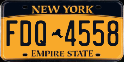 NY license plate FDQ4558