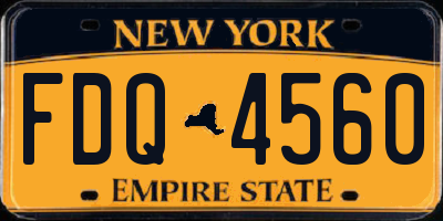 NY license plate FDQ4560