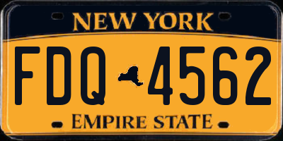NY license plate FDQ4562