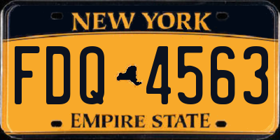 NY license plate FDQ4563