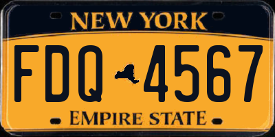 NY license plate FDQ4567