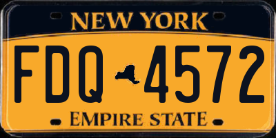 NY license plate FDQ4572