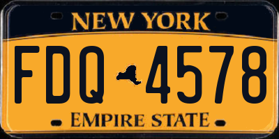 NY license plate FDQ4578