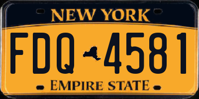 NY license plate FDQ4581