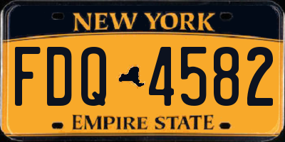 NY license plate FDQ4582