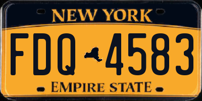 NY license plate FDQ4583