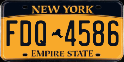 NY license plate FDQ4586