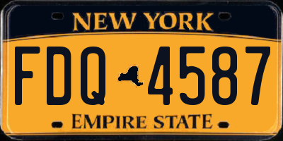 NY license plate FDQ4587