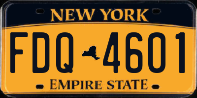 NY license plate FDQ4601