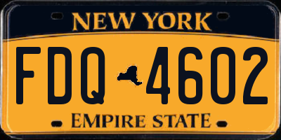 NY license plate FDQ4602