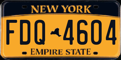 NY license plate FDQ4604