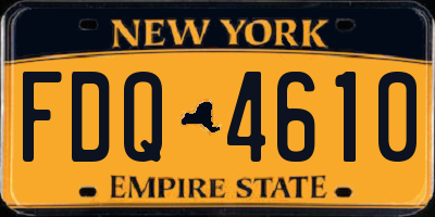 NY license plate FDQ4610