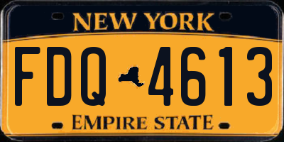 NY license plate FDQ4613