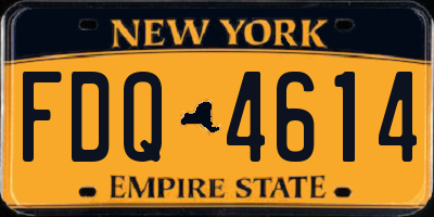 NY license plate FDQ4614