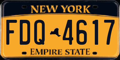 NY license plate FDQ4617