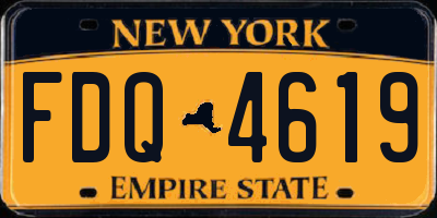 NY license plate FDQ4619