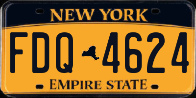 NY license plate FDQ4624