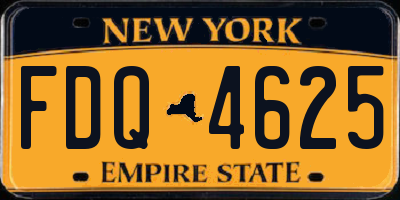 NY license plate FDQ4625