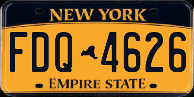 NY license plate FDQ4626
