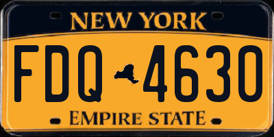 NY license plate FDQ4630