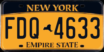 NY license plate FDQ4633