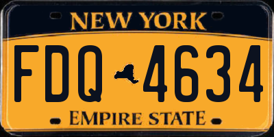 NY license plate FDQ4634