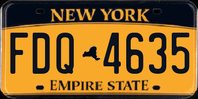 NY license plate FDQ4635