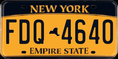 NY license plate FDQ4640