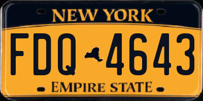 NY license plate FDQ4643