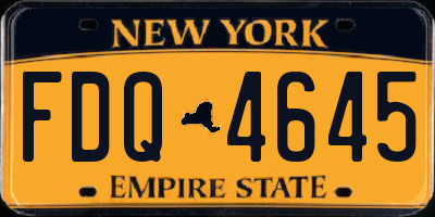 NY license plate FDQ4645