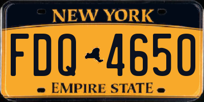 NY license plate FDQ4650