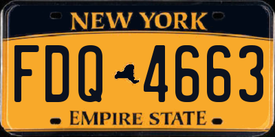 NY license plate FDQ4663