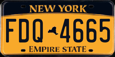 NY license plate FDQ4665