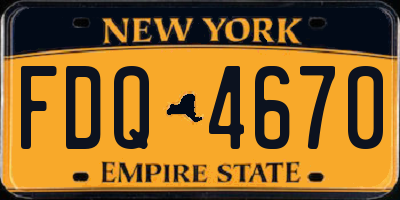 NY license plate FDQ4670