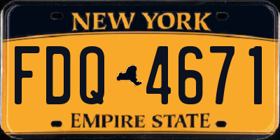 NY license plate FDQ4671