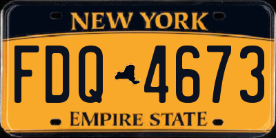 NY license plate FDQ4673