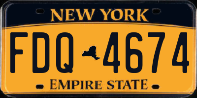 NY license plate FDQ4674