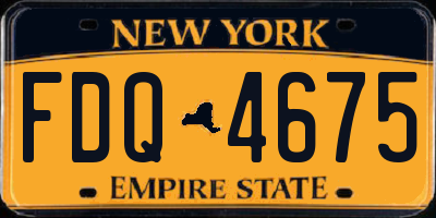 NY license plate FDQ4675