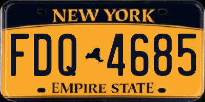 NY license plate FDQ4685