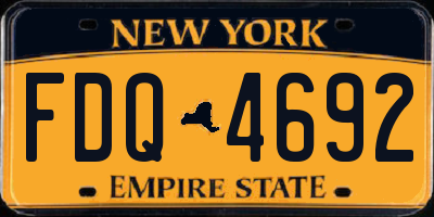 NY license plate FDQ4692