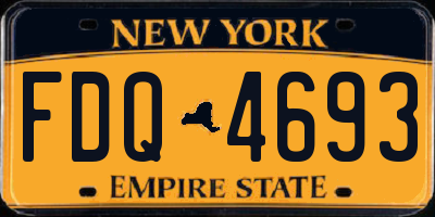 NY license plate FDQ4693
