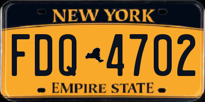 NY license plate FDQ4702