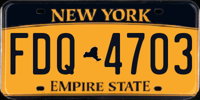 NY license plate FDQ4703