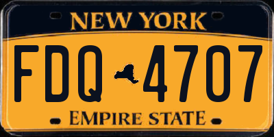 NY license plate FDQ4707